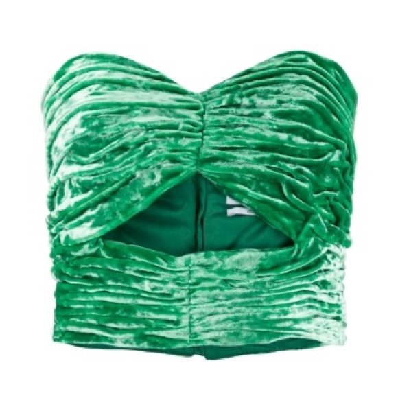 The Attico Green Suede Bustier